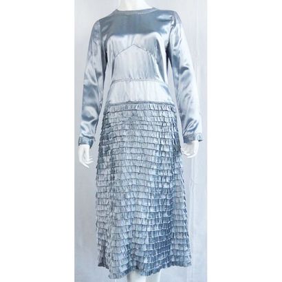 BOTTEGA VENETA. Robe longue en soie et viscose...