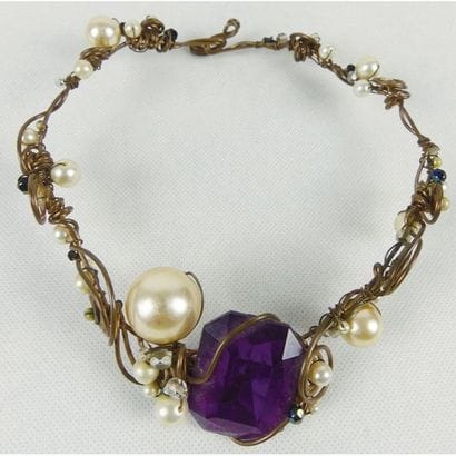 COLLIER ras de cou fantaisie en métal (créateur...