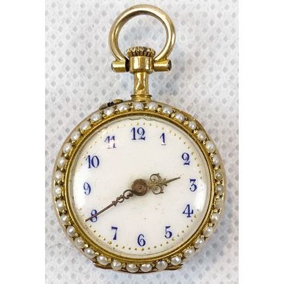 MONTRE DE GOUSSET en or 750°/°°. Dos en or...