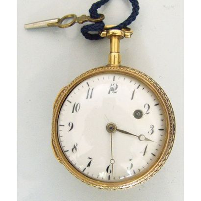 XVIIIè. MONTRE de gousset en or 750°/°°....