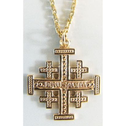 CROIX en or 585°/°° et sa chaîne en or 750°/°°...