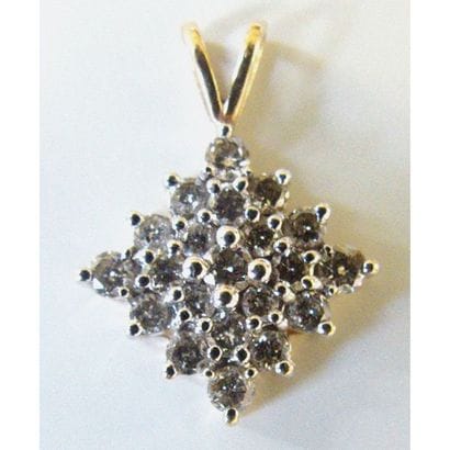 PENDENTIF losange 2 ors 585°/°° orné de 21...