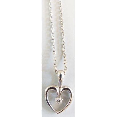 PENDENTIF CŒUR en or blanc 750°/°° orné d’un...