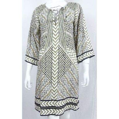 HALEBOB. Robe en viscose à motif blanc et...