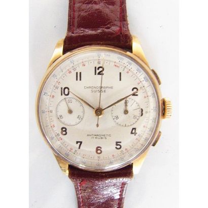 CHRONOGRAPHE SUISSE. Montre de poignée en...
