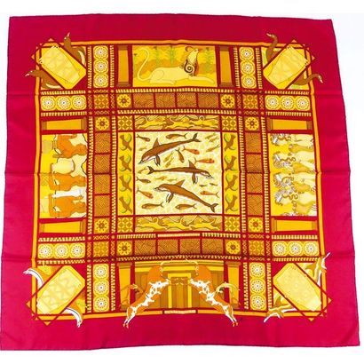 HERMES PARIS. Carré en soie « Fresques Crétoises »...