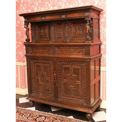 DRESSOIR LOUIS XIII FURNITURE in patinated...