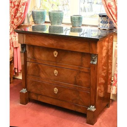 Small EGYPT RETURN COMMODE in mahogany and...