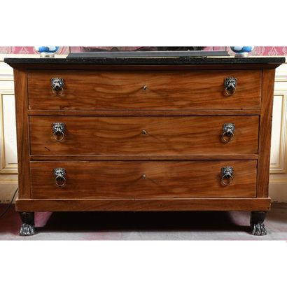 COMMODE RETURN OF EGYPT in mahogany and mahogany...