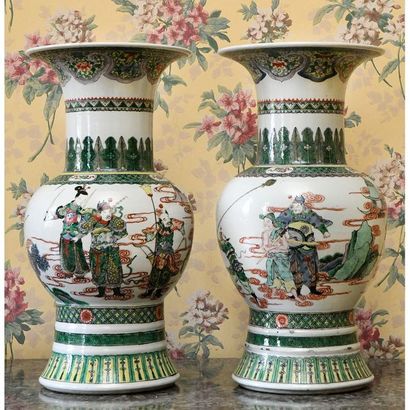 LARGE PAIR OF porcelain VASES from the Green...