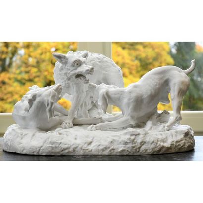 GROUPE en biscuit d’après. « Loup attaqué...