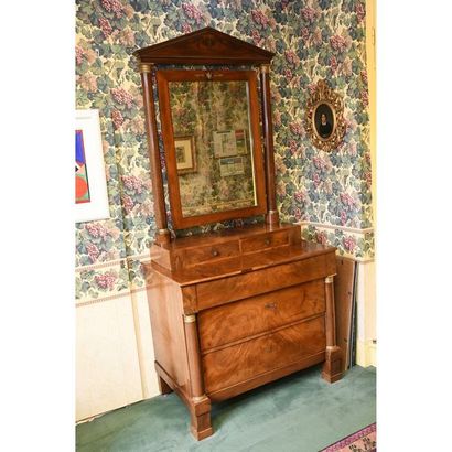 COMMODE SECRETAIRE EMPIRE formant coiffeuse...
