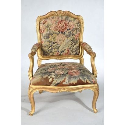 PAIR OF FAUTEUILS LOUIS XV with a Queen's...