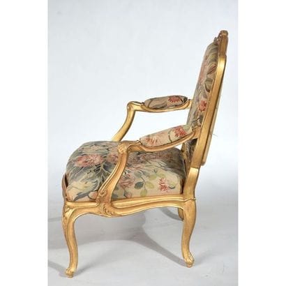 PAIR OF FAUTEUILS LOUIS XV with a Queen's...