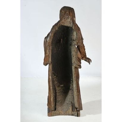 IMPORTANT AND RARE SUBJECT in patinated walnut...