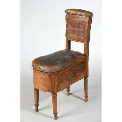 LOUIS XVI COMMODITY CHAIR in walnut with...