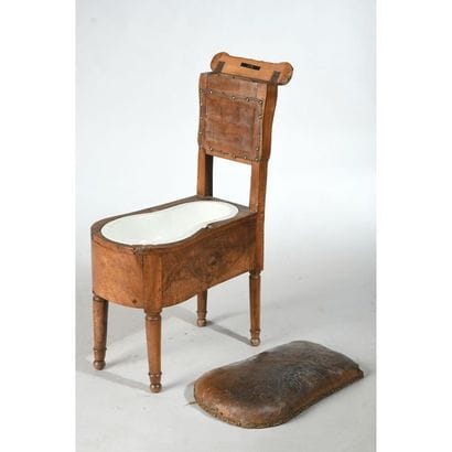 LOUIS XVI COMMODITY CHAIR in walnut with...