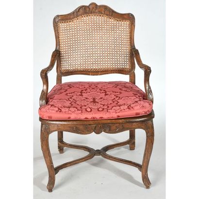 PAIR OF REGIONAL FAUTEUILS with seat and...
