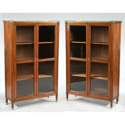 PAIR OF LOUIS XVI mahogany LIBRARIES and...