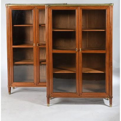 PAIR OF LOUIS XVI mahogany LIBRARIES and...