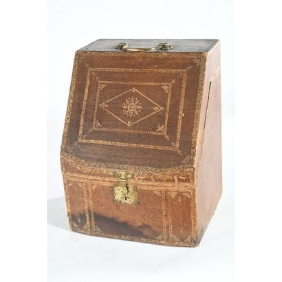 MAIL BOX with leather cover opening from...