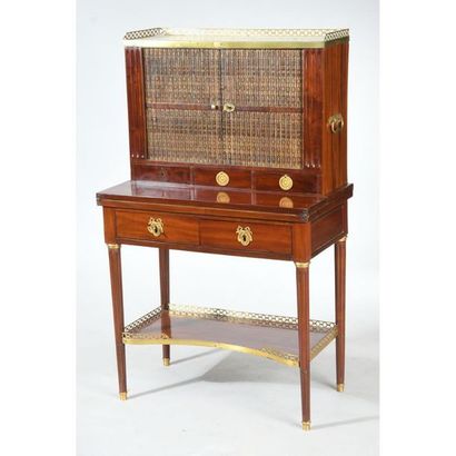 BUREAU BONHEUR DU JOUR LOUIS XVI in mahogany...