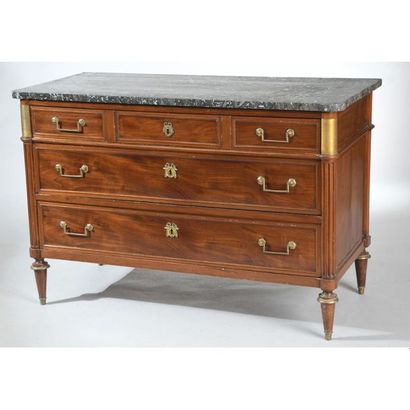 LOUIS XVI COMMODE in mahogany and mahogany...