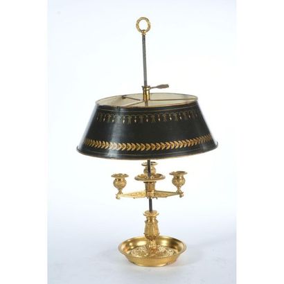 Pretty EMPIRE BOUILLOTTE LAMP in gilt bronze...