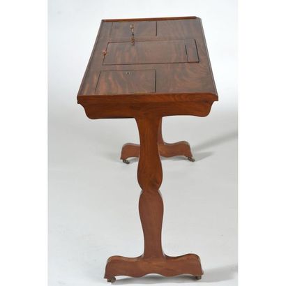 DIRECTORY READING TABLE in flamed mahogany...