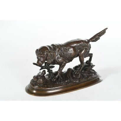 DELABRIERE. (1829-1912). « Chien chassant...