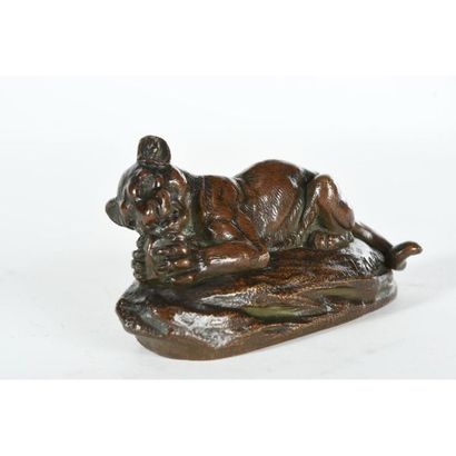MASSON Clovis. (1871-1932). « Lionceau allongé...