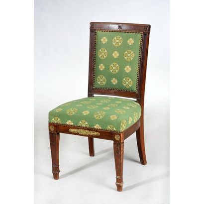 ENSEMBLE DE SALON EMPIRE en acajou et placage...