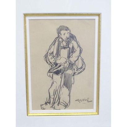 Georges Gobo (1876-1958), character, pencil,...