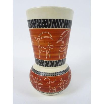 BURG J. Ceramic vase from the 60's on the...