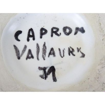 CAPRON Roger. Glazed ceramic ear vase with...
