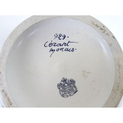CERART in MONACO. Ceramic PICHET with stylized...