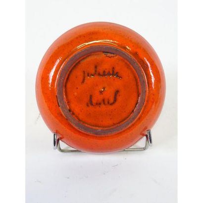 Juliette DEREL in VALLAURIS. Orange enamelled...