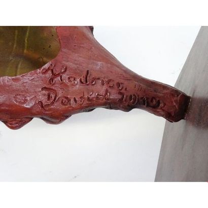 DAVID Adrien. « Coq ». Bronze à patine médaille....