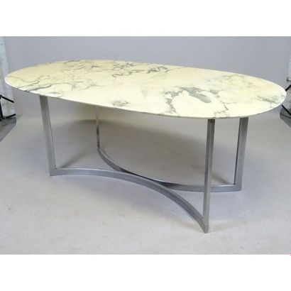 TABLE ovale de salle à manger en marbre de...
