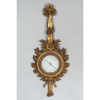 SPECTACULAIRE BAROMETRE LOUIS XVI en bois...