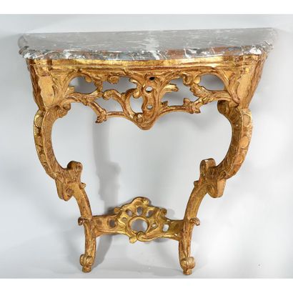 REGENCE CONSOLE in gilded and carved wood...