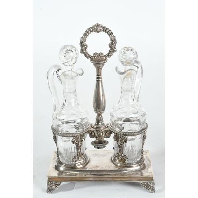 OIL HOLDER and its foreign silver cruets...