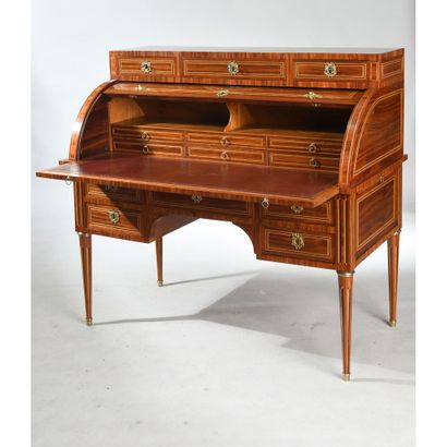 CYLINDER OFFICE LOUIS XVI in rosewood veneer...