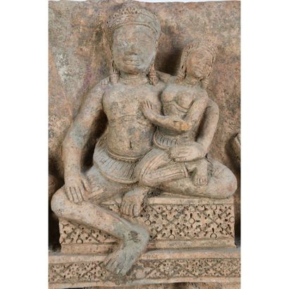 HIGH RELIEF KHMER, in terracotta, 18th-XIXth....
