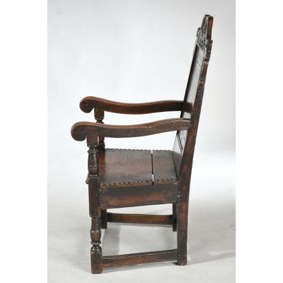 HENRI II FABRIC in natural wood with flared...