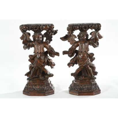 PAIR OF SMALL TORCHER SUBJECTS in natural...