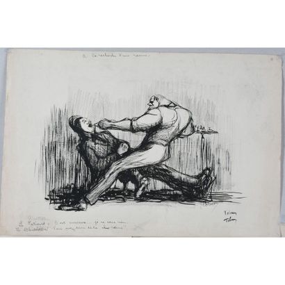 TOBEEN Felix. (1880-1938). Cartoon in ink...