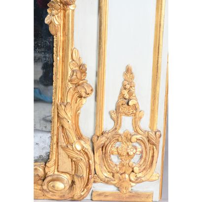 EXCEPTIONNEL TRUMEAU LOUIS XV en bois rechampi...