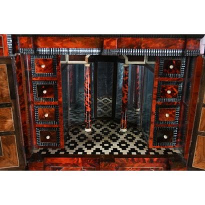 SPECTACULAR ANVERSOIS CABINET in red tortoiseshell,...