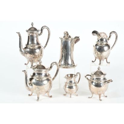 SERVICE A THE-CAFE (6 pieces) in solid silver...